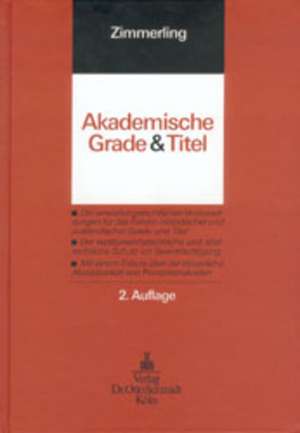 Akademische Grade und Titel de Wolfgang Zimmerling