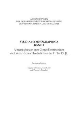 Studia Hymnographica Band I de Dagmar Christians