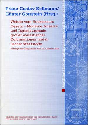 Weitab vom Hookschen Gesetz - Moderne Ansätze und Ingenieurpraxis großer inelastischer Deformationen metallischer Werkstoffe de Franz Gustav Kollmann