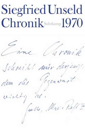 Chronik 01. 1970 de Siegfried Unseld