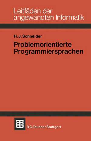 Problemorientierte Programmiersprachen de Hans-Jürgen Schneider