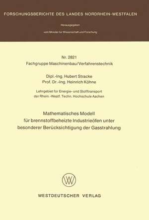 Mathematisches Modell für brennstoffbeheizte Industrieöfen unter besonderer Berücksichtigung der Gasstrahlung de Hubert Stracke