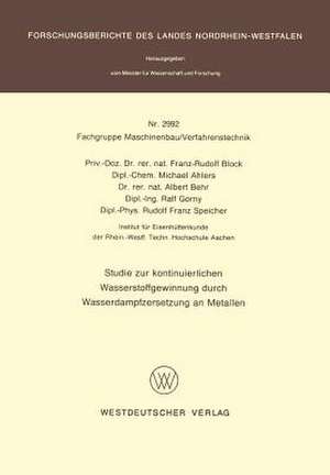 Studie zur Kontinuierlichen Wasserstoffgewinnung durch Wasserdampfzersetzung an Metallen de Günther Hermann