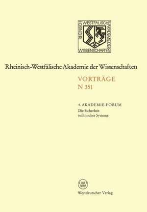 Die Sicherheit technischer Systeme: 333. Sitzung am 2. Juli 1986 in Düsseldorf de Kenneth A. Loparo