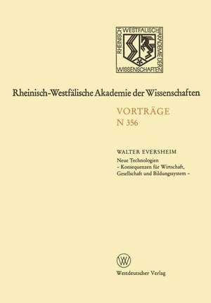 Natur-, Ingenieur- und Wirtschaftswissenschaften: Vorträge · N 356 de Walter Eversheim