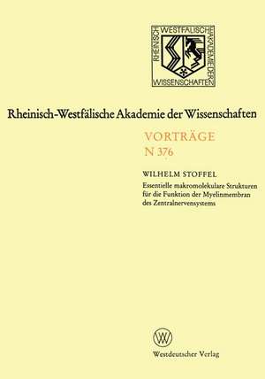 Rheinisch-Westfälische Akademie der Wissenschaften: Natur-, Ingenieur- und Wirtschaftswissenschaften Vorträge · N 376 de Wilhelm Stoffel