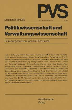 Politikwissenschaft und Verwaltungswissenschaft de Joachim Jens Hesse