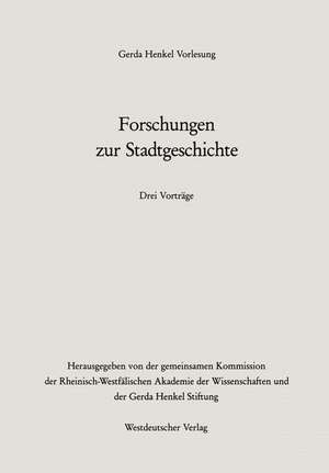 Forschungen zur Stadtgeschichte de Adalberto Giovannini