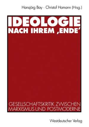 Ideologie nach ihrem ‚Ende‘: Gesellschaftskritik zwischen Marxismus und Postmoderne de Hansjörg Bay