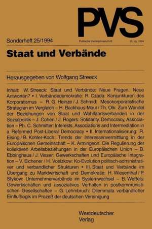 Staat und Verbände de Wolfgang Streeck