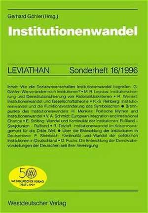 Institutionenwandel de Gerhard Göhler