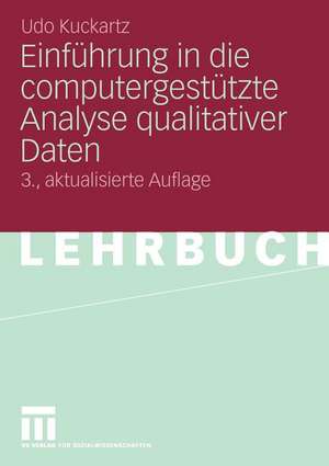 Einführung in die computergestützte Analyse qualitativer Daten de Udo Kuckartz