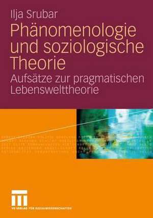 Phänomenologie und soziologische Theorie: Aufsätze zur pragmatischen Lebensweltheorie de Ilja Srubar