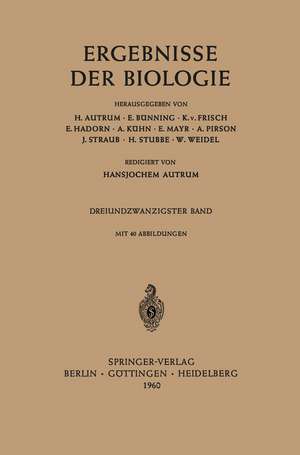 Ergebnisse der Biologie de H. Autrum