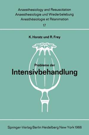 Probleme der Intensivbehandlung: Bericht über die Parallelsitzung des Deutschen Chirurgenkongresses am 16. April 1966 in München de K. Horatz