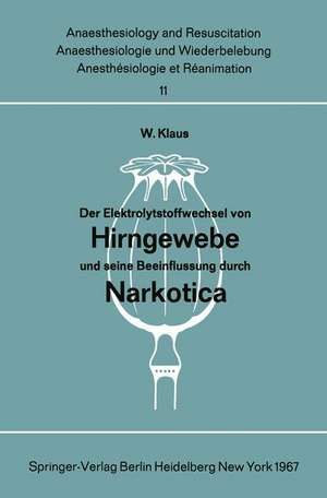 Der Elektrolytstoffwechsel von Hirngewebe und seine Beeinflussung durch Narkotica de W. Klaus