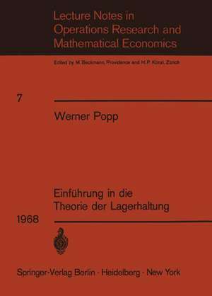 Einführung in die Theorie der Lagerhaltung de W. Popp