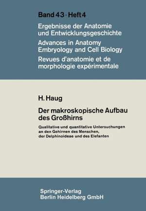 Der makroskopische Aufbau des Großhirns: Qualitative und quantitative Untersuchungen an den Gehirnen des Menschen, der Delphinoideae und des Elefanten de H. Haug