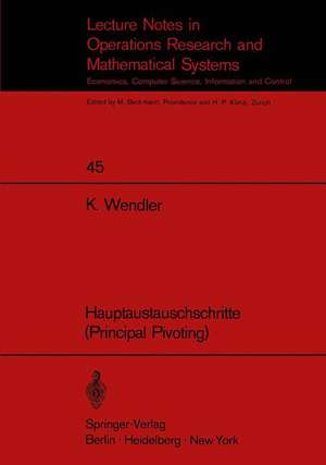 Hauptaustauschschritte (Principal Pivoting) de K. Wendler