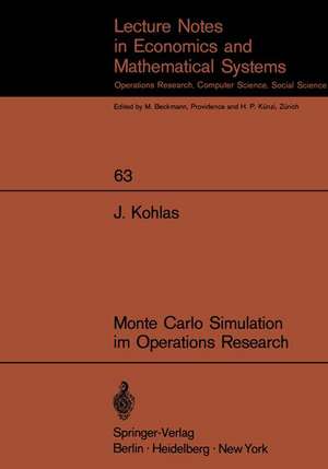 Monte Carlo Simulation im Operations Research de Juerg Kohlas