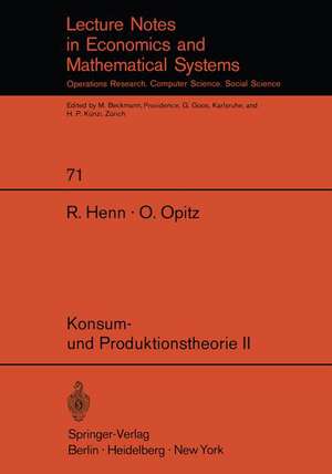 Konsum- und Produktionstheorie II de R. Henn