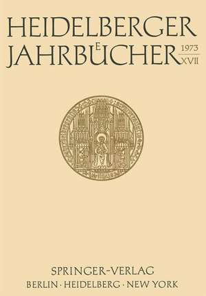 Heidelberger Jahrbücher XVII de Hans Walter Wolff