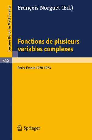 Fonctions de Plusieurs Variables Complexes: Séminaire François Norguet Octobre 1970 - Decembre 1973 de François Norguet