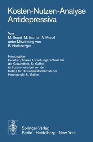 Kosten-Nutzen-Analyse Antidepressiva de B. Horisberger