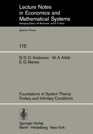 Foundations of System Theory: Finitary and Infinitary Conditions de Brian D. O. Anderson