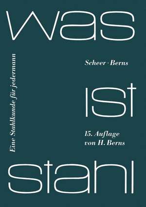 Was ist Stahl: Eine Stahlkunde für jedermann de H. Berns