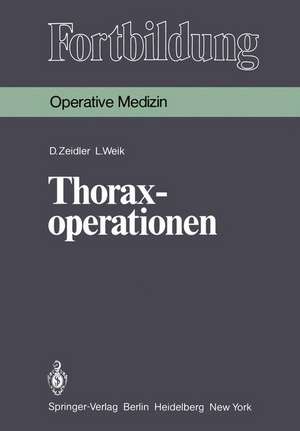 Thoraxoperationen de D. Zeidler