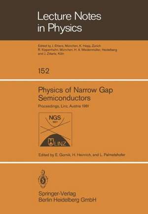 Physics of Narrow Gap Semiconductors: Proceedings of the 4th International Conference on Physics of Narrow Gap Semiconductors Held at Linz, Austria, September 14–17, 1981 de E. Gornik