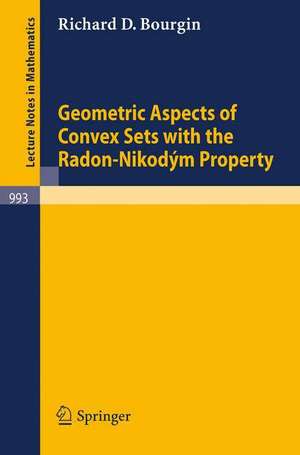 Geometric Aspects of Convex Sets with the Radon-Nikodym Property de R. D. Bourgin