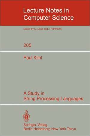 A Study in String Processing Languages de Paul Klint