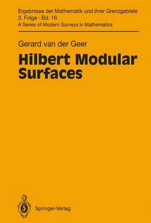 Hilbert Modular Surfaces de Gerard van der Geer