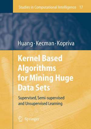 Kernel Based Algorithms for Mining Huge Data Sets: Supervised, Semi-supervised, and Unsupervised Learning de Te-Ming Huang