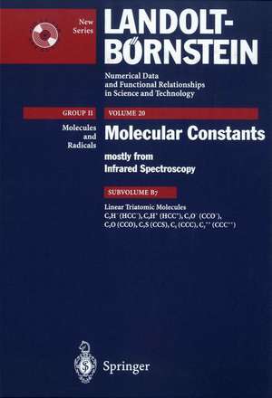 Linear Triatomic Molecules: C2H- (HCC-), C2H+ (HCC+), C2O- (CCO-), C2O (CCO), C2S (CCS), C3 (CCC), C3++ (CCC++) de G. Guelachvili