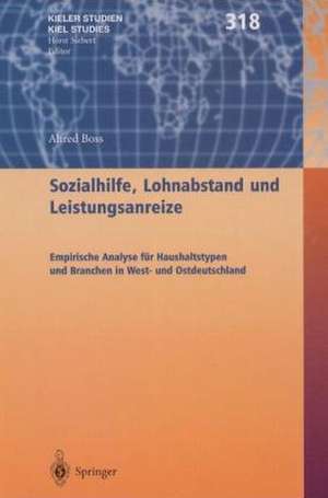 Sozialhilfe, Lohnabstand und Leistungsanreize: Empirische Analyse für Haushaltstypen und Branchen in West- und Ostdeutschland de Alfred Boss