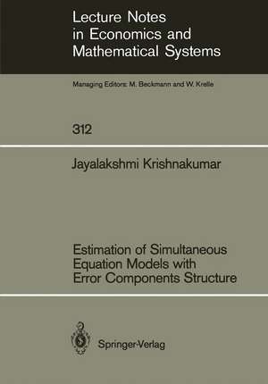 Estimation of Simultaneous Equation Models with Error Components Structure de Jayalakshmi Krishnakumar