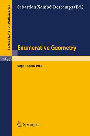 Enumerative Geometry: Proceedings of a Conference held in Sitges, Spain, June 1-6, 1987 de Sebastian Xambo-Descamps