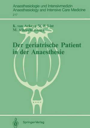 Der geriatrische Patient in der Anaesthesie de Klaus van Ackern