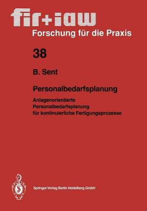 Personalbedarfsplanung: Anlagenorientierte Personalbedarfsplanung für kontinuierliche Fertigungsprozesse de Bernd Sent