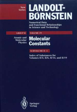 Index of Substances for Volumes II/4, II/6, II/14, and II/19 de J. Vogt