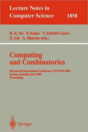 Computing and Combinatorics: First Annual International Conference, COCOON '95, Xi'an, China, August 24-26, 1995. Proceedings de Ding-Zhu Du