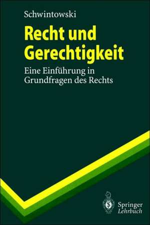 Recht und Gerechtigkeit: Eine Einführung in Grundfragen des Rechts de Hans-Peter Schwintowski