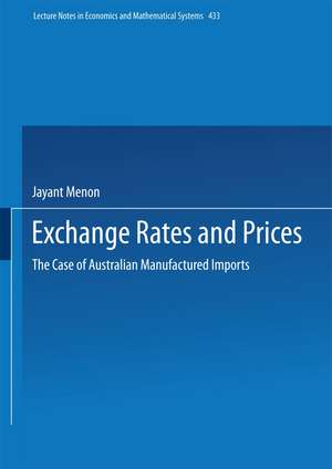 Exchange Rates and Prices: The Case of Australian Manufactured Imports de Jayant Menon