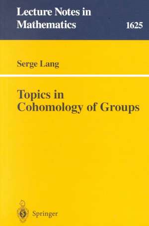 Topics in Cohomology of Groups de Serge Lang