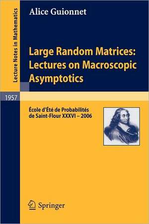 Large Random Matrices: Lectures on Macroscopic Asymptotics: École d'Été de Probabilités de Saint-Flour XXXVI – 2006 de Alice Guionnet