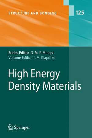 High Energy Density Materials de Thomas M. Klapötke