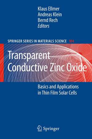 Transparent Conductive Zinc Oxide: Basics and Applications in Thin Film Solar Cells de Klaus Ellmer